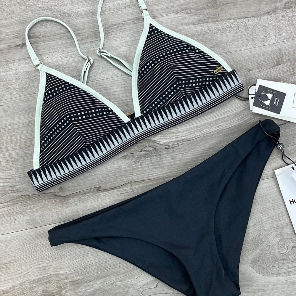 ☀️HURLEY☀️RIP CURL☀️SALTY DAZE BANDED TRI SURF BIKINI SET